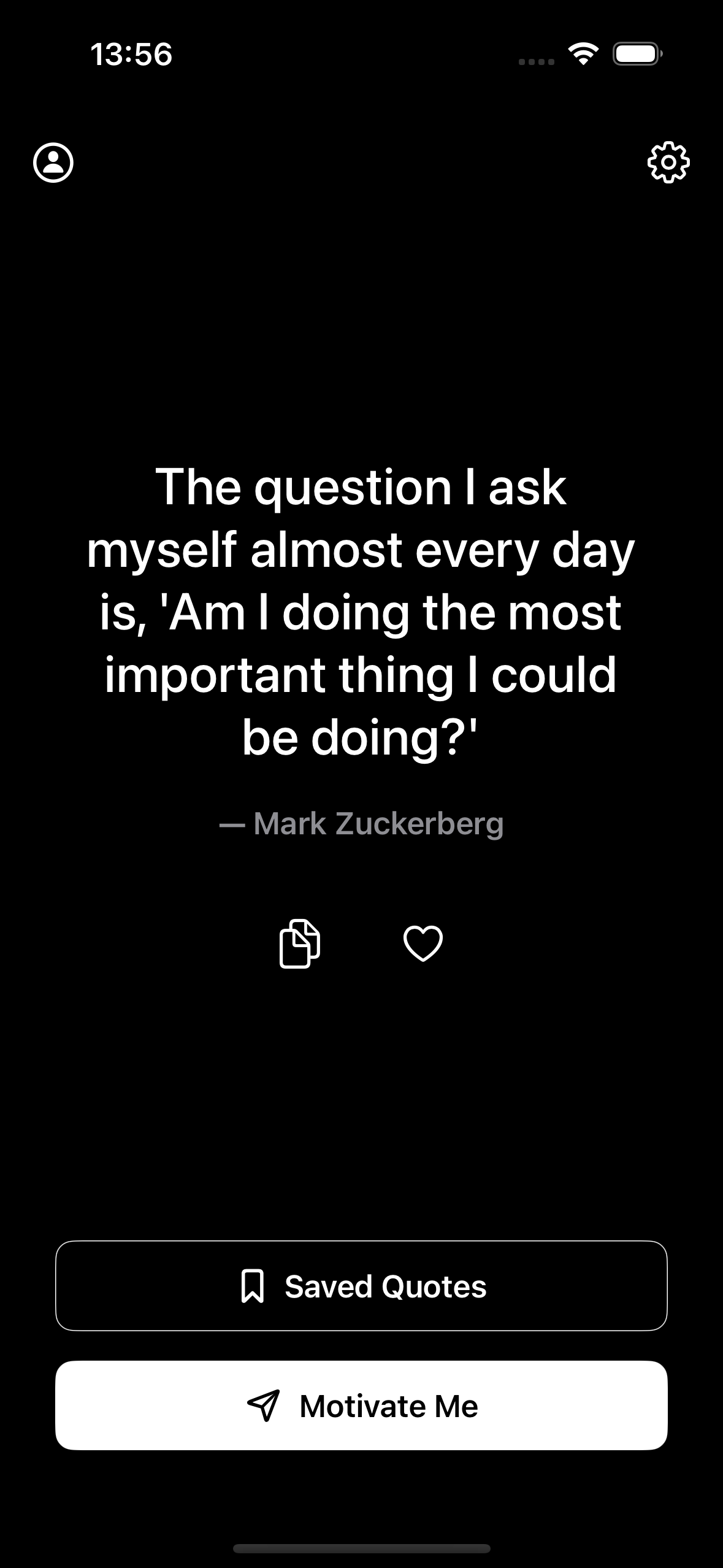 Inspirational Quote Screen